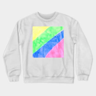 Blue pink green yellow watercolor abstract Crewneck Sweatshirt